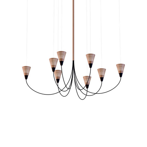 Contemporary chandelier - Cap - Luzfin - iron / 8 light / candelabra