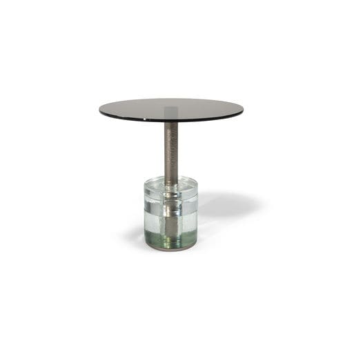 Contemporary pedestal table - LAGUNA - HESSENTIA | Cornelio Cappellini - glass / metal base / circular