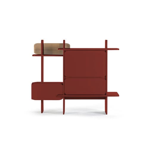 High sideboard - GREFFAGE - HESSENTIA | Cornelio Cappellini - contemporary / lacquered wood / with shelf
