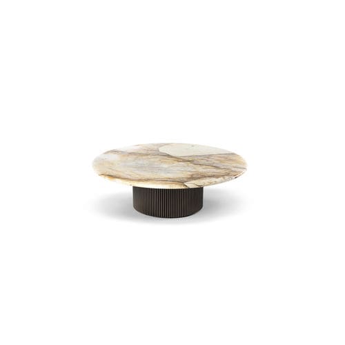 Contemporary coffee table - MILLER  - HESSENTIA | Cornelio Cappellini - marble / metal base / round
