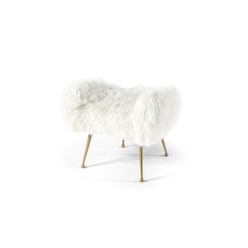 Contemporary pouf - EUPHORIA - HESSENTIA | Cornelio Cappellini - faux fur / rectangular / white