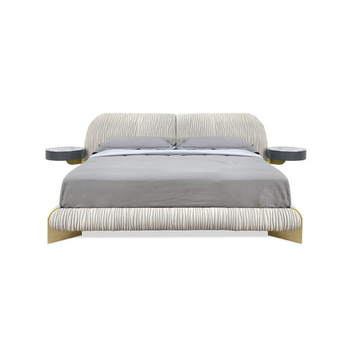 Double bed - LEAF - HESSENTIA | Cornelio Cappellini - contemporary / upholstered / with leather headboard