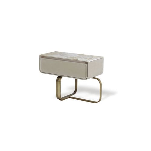 Contemporary bedside table - NOVA - HESSENTIA | Cornelio Cappellini - wooden / leather / marble