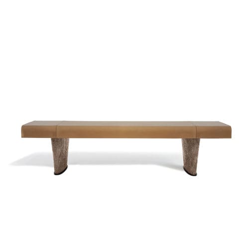 Contemporary bench - CHEOPE - HESSENTIA | Cornelio Cappellini - leather / metal / without backrest