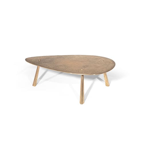 Contemporary coffee table - DROP - HESSENTIA | Cornelio Cappellini - bronze / metal base / 3-legged