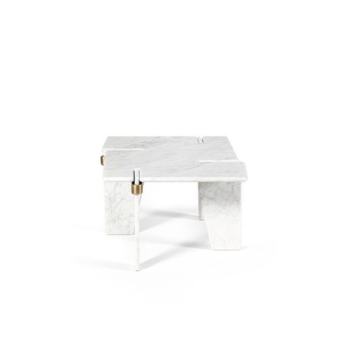 Contemporary coffee table - OVERLAP - HESSENTIA | Cornelio Cappellini - marble / marble base / rectangular