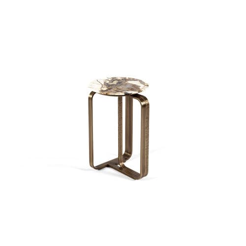 Contemporary pedestal table - NOVA - HESSENTIA | Cornelio Cappellini - marble / metal base / round