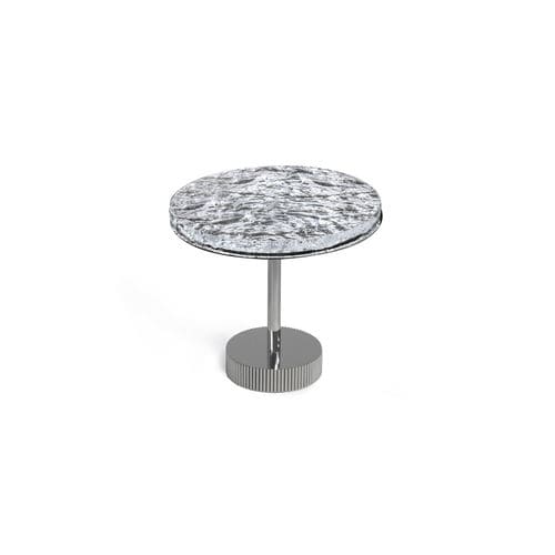 Contemporary side table - MILLER - HESSENTIA | Cornelio Cappellini - glass / metal base / round