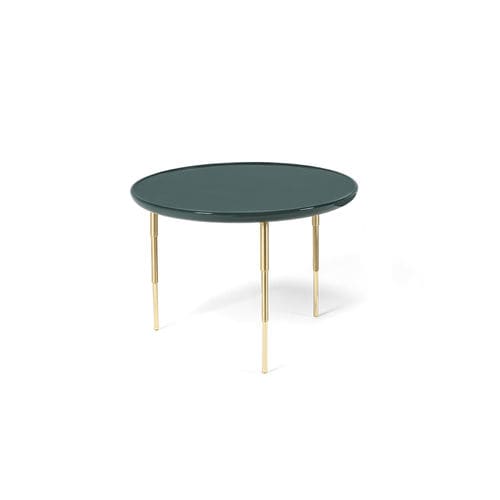 Contemporary coffee table - HERON - HESSENTIA | Cornelio Cappellini - lacquered wood / metal base / round