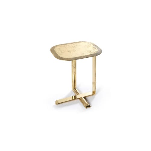 Contemporary pedestal table - DORADO - HESSENTIA | Cornelio Cappellini - metal / metal base / rectangular