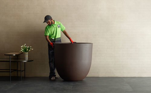 Glass-reinforced plastic planter - Belios MS - Bonasila - conical / weatherproof / lightweight