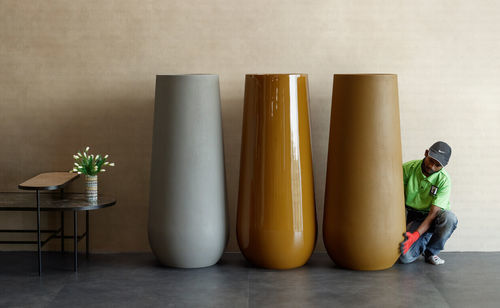 Glass-reinforced plastic planter - Feijo 53MS - Bonasila - rectangular / high / contemporary