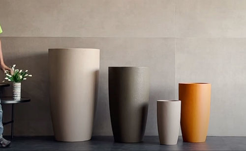 Glass-reinforced plastic plant pot - Corsa - Bonasila - free-standing / cylindrical / frost-resistant