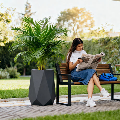 Fiberglass planter - MAILOS - Bonasila - hexagonal / modular / weatherproof