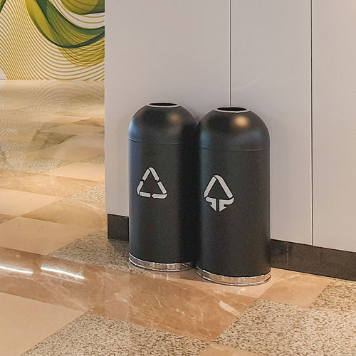 Powder-coated steel trash can - DOM - FEPRO - outdoor / indoor / recycling