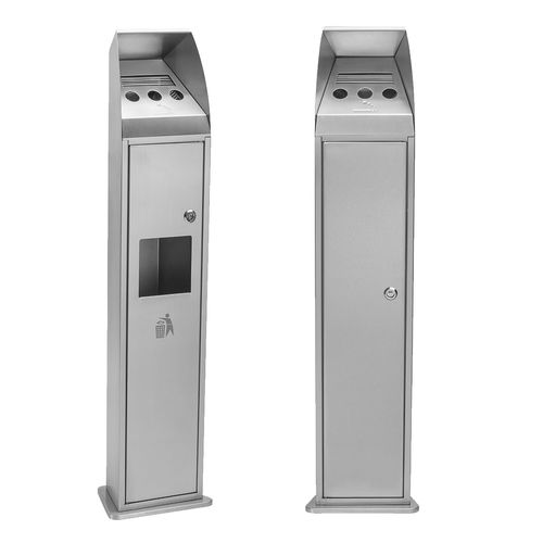 Pedestal ashtray - TOWER - FEPRO - stainless steel / for outdoor use / for public space
