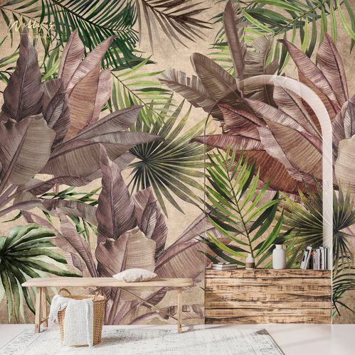 Contemporary wallpaper - VELVET - Wally's - patterned / green / brown