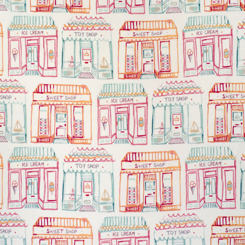Upholstery fabric - KERMESSE SHOPS - Aldeco Interior Fabrics - for curtain / urban motif / linen