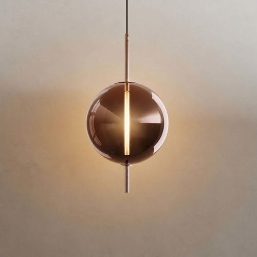 Modern ceiling light - MIRA - s.luce - round / metal / glass