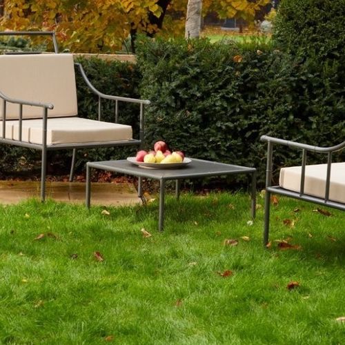 Traditional coffee table - SIAM - Edmond & Fils - steel / steel base / rectangular
