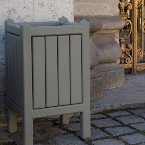 Public trash can - GRANDS DOMAINES - Edmond & Fils - wooden / contemporary / for public space