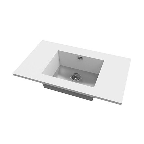 Single-bowl kitchen sink - KW5040 - KUMA - with drainboard / composite / graphite