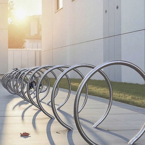 Floor-mounted bike rack - DUMUAP-02 - DEPORTES URBANOS - secure / for parking lot / stainless steel