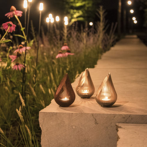Stainless steel candle holder - GROWDROP M - Glowbus bv - steel / COR-TEN® steel