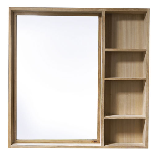 Wall-mounted bathroom mirror - 0029 - LINE ART - contemporary / rectangular / wooden