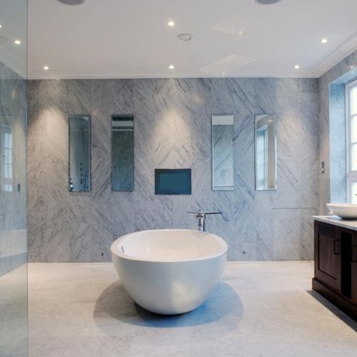 Marble tile - Beltracer Bianco Carrara CD - BELTRAMI NV - polished / indoor / bathroom