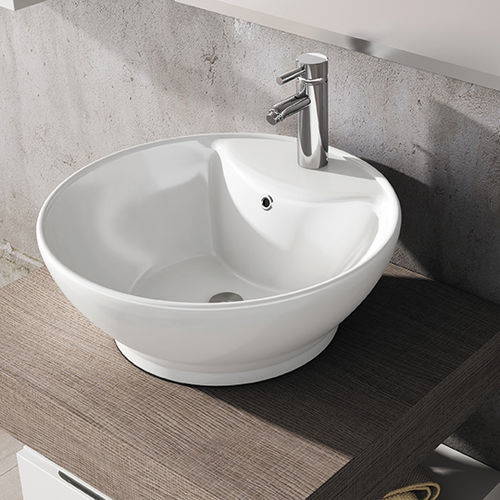 Countertop washbasin - NORA  - Visobath - ceramic / round / 1-hole