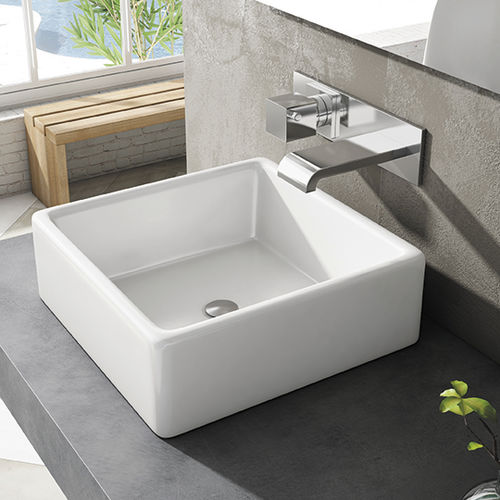 Countertop washbasin - Visobath - ceramic / without hole / without overflow