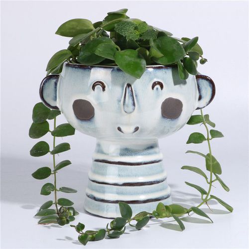 Glazed ceramic flower pot - AN0075-2 - Guangzhou Ancooly Gardening LTD - free-standing / round / home