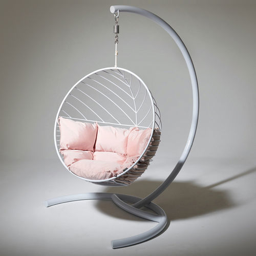 Cushion armchair - HALF CIRCLE GOOSENECK - Studio Stirling - contemporary / fabric / steel