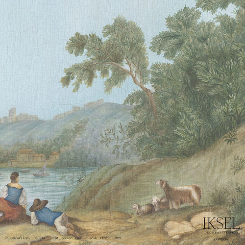 Traditional wallpaper - SC113 Pillement's Italy - Iksel Decorative Arts - fiberglass / vinyl / nature pattern