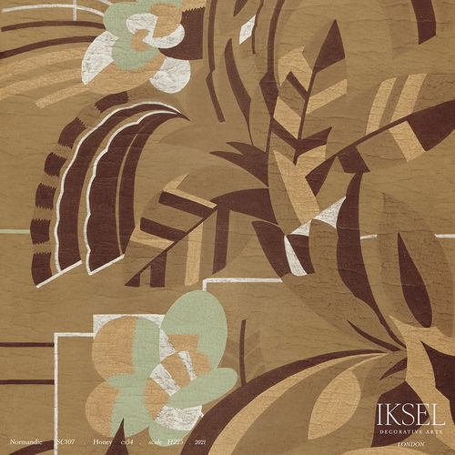 Contemporary wallpaper - SC107 Normandie - Iksel Decorative Arts - vinyl / nature pattern / floral