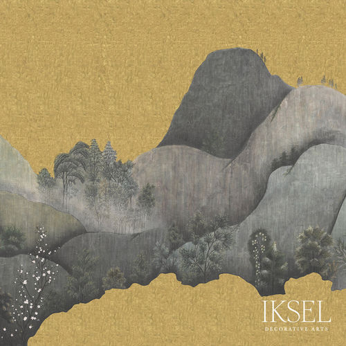 Contemporary wallpaper - SC145 Japanese Mountains - Iksel Decorative Arts - vinyl / fiberglass / nature pattern