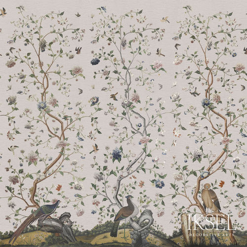 Contemporary wallpaper - SC132 COSTERMANS GARDEN - Iksel Decorative Arts - fiberglass / vinyl / animal motif