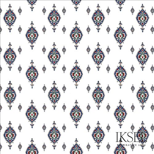 Contemporary wallpaper - IZNIK SINAN RW104 - Iksel Decorative Arts - fiberglass / vinyl / geometric pattern