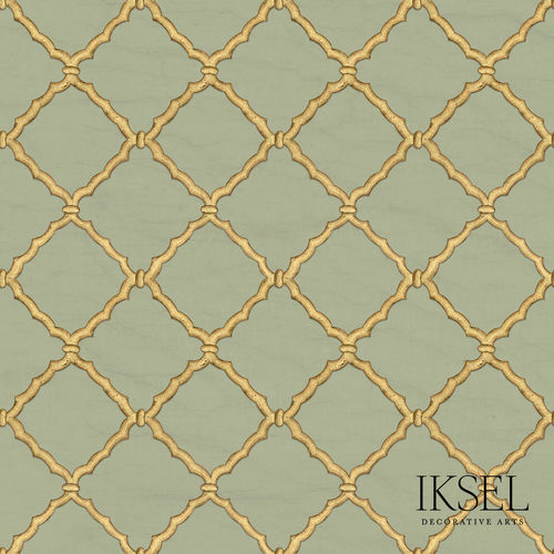 Contemporary wallpaper - RW323 Jali Tri - Iksel Decorative Arts - fiberglass / vinyl / geometric pattern