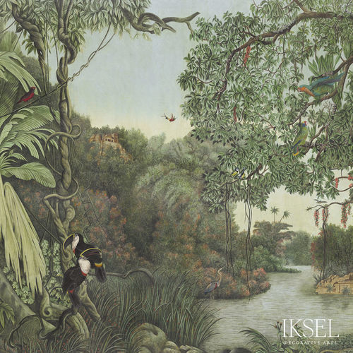 Contemporary wallpaper - SC161 Amazonia - Iksel Decorative Arts - fiberglass / vinyl / nature pattern