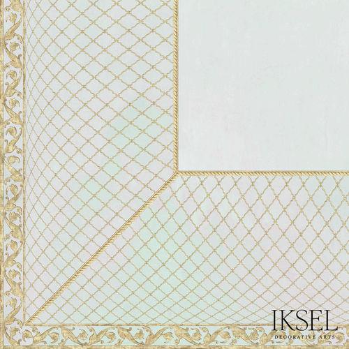 Contemporary wallpaper - CE303 Rajmata Jali Ceiling - Iksel Decorative Arts - fiberglass / vinyl / nature pattern