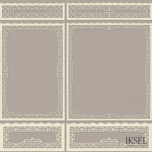 Contemporary wallpaper - AR654 Chinois Key Boiserie - Iksel Decorative Arts - vinyl / fiberglass / floral pattern