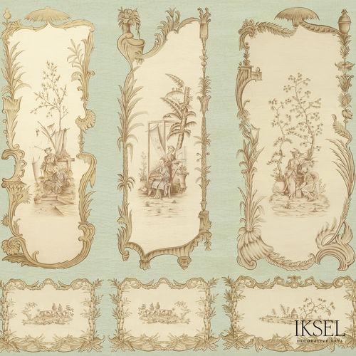 Contemporary wallpaper - AR655 Chinoiserie - Iksel Decorative Arts - vinyl / fiberglass / nature pattern