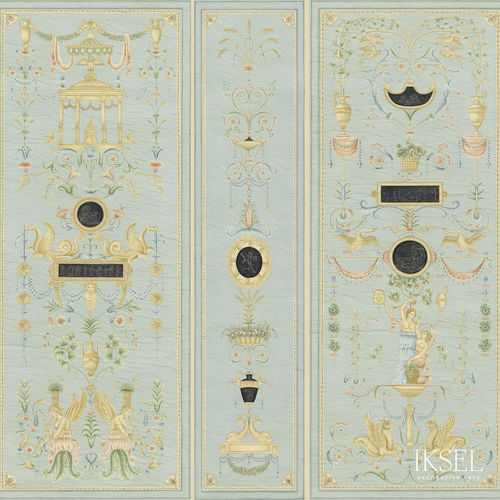 Contemporary wallpaper - AR404 Directoire I - Iksel Decorative Arts - vinyl / fiberglass / floral pattern