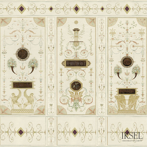 Contemporary wallpaper - AR405 Directoire II - Iksel Decorative Arts - vinyl / fiberglass / nature pattern