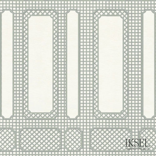 Contemporary wallpaper - AR406 French Garden Trellis - Iksel Decorative Arts - vinyl / fiberglass / geometric pattern
