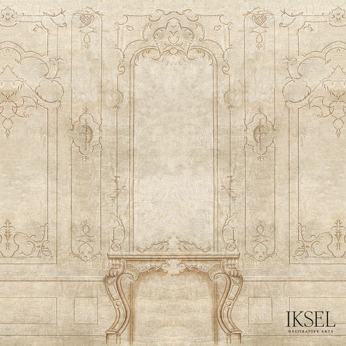 Contemporary wallpaper - AR401 Louis XV Boiserie - Iksel Decorative Arts - vinyl / fiberglass / geometric pattern