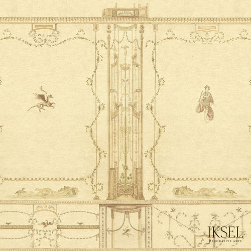 Contemporary wallpaper - AR533 White Pompeii - Iksel Decorative Arts - vinyl / fiberglass / nature pattern