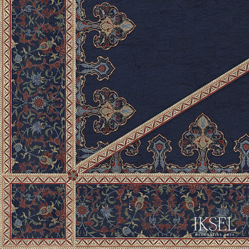 Contemporary wallpaper - CE164T Aleppo Blue Tented Ceiling - Iksel Decorative Arts - vinyl / fiberglass / floral pattern